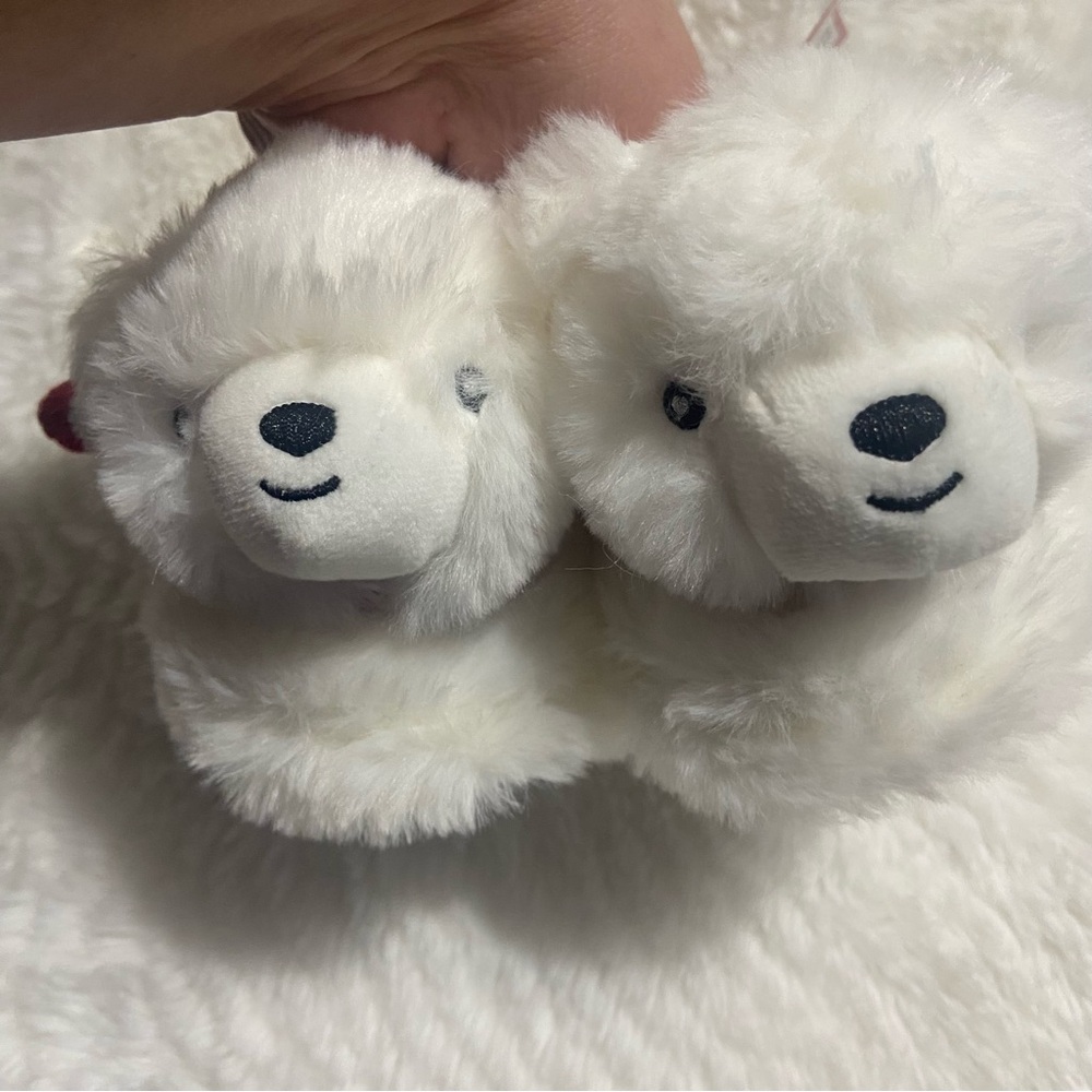 White Polar Bear Kids Slippers